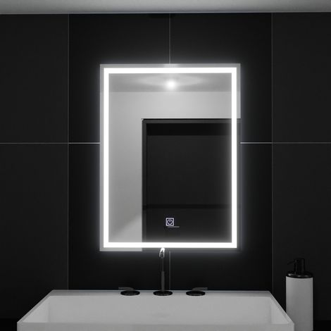 Miroir LED Rectangulaire 50x70cm Frame Basic Touch (1/4)