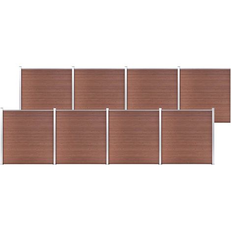 vidaXL Clôture de jardin WPC 1391x186 cm Marron (1/5)
