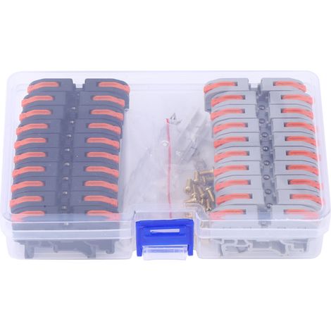 Lot de 20 borniers compacts pour câblage, conducteurs universels sur rail DIN, calibre 11-28 AWG, PCT-211 (1/5)