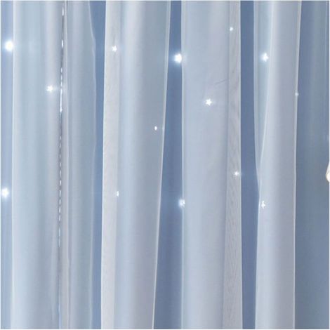 Rideau Thermique Occultant - 2 Panneaux - 150 cm x 170 cm - Pour Salon Chambre Cuisine - Bleu (1/4)