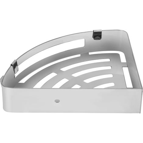 Étagère d'angle triangulaire creuse en acier inoxydable 304, porte-shampoing, accessoire de salle de bain (1/5)