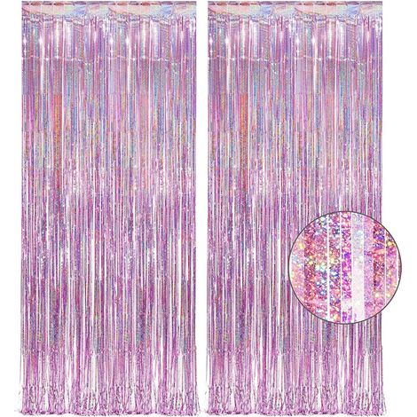 Rideau De Paillettes - 2.5 M X 1 M - Matériau Pet Épais - Pour Décoration De Fête Anniversaire Noël - 2 Pièces (1/5)