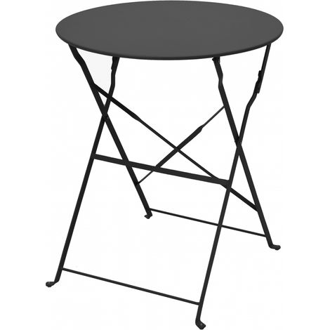 Table Bistrot Pliante Merida ø60cm En Acier Graphite (1/5)