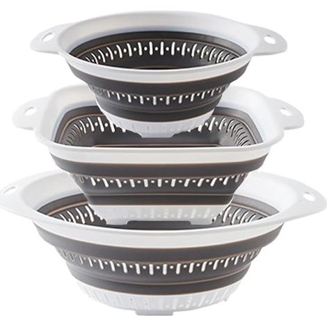 3 Pièces Passoire Pliable Passoire Retractable Passoire Cuisine Passoire Plastique Passoire Pliante Silicone pour Pâtes Fruits et Légumes pour Une Utilisation Quotidienne et Extérieure Maison (1/5)