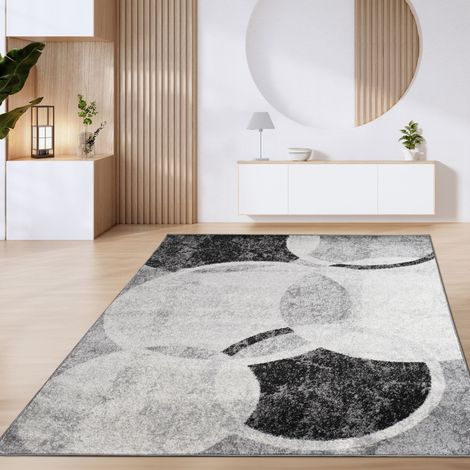 Paco Home Alfombra Salón Pelo Corto Círculos Y Ribetes Marroquíes Motivos Modernos 60x100 cm, Gris 4 (1/5)