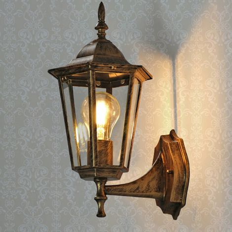 Außenwandleuchte, Metall/Glas, Farbe Antik-Kupfer