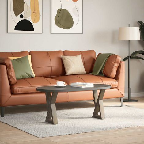 vidaXL Coffee Table Legs 2 pcs Natural Steel 38x(42-43,3) cm Steel (1/5)