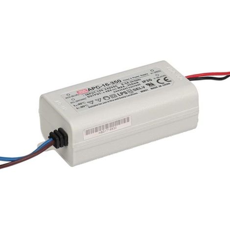 Driver LED Mean Well - Courant constant - 1 sortie - 350 mA - 16 W