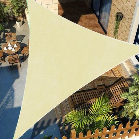 TEMPSA Beiger dreieckiger Sonnenschutz mit extremer Stabilität, 3x3x3m