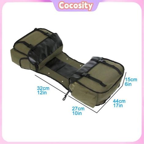 Cocosity sac de selle en toile Sac de selle de moto de grande capacité, sacoche de voyage en toile étanche, boîte moto embase Kaki (1/5)