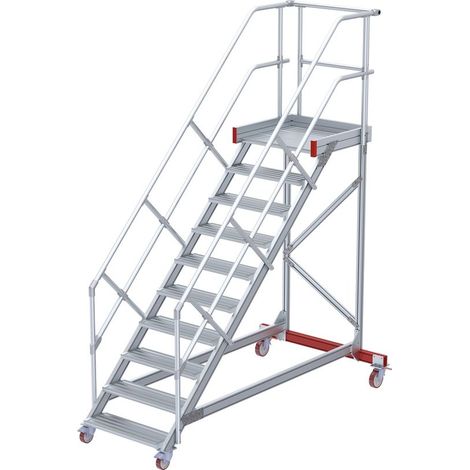 Euroline 513 Wartungsbühne 45° 1000mm Stufenbreite 10 Stufen Alu gerieft