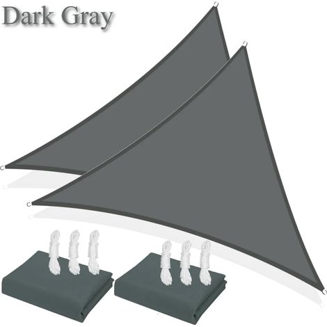 (Gris foncé, deux 5M) Auvents pare-soleil imperméables et résistants aux UV pour jardins, patios et terrasses. (1/5)