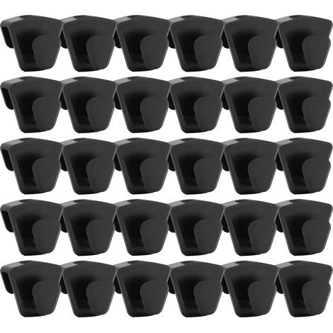 Lot de 30 Crochets pour Cintres,Crochets de Connecteur pour un Gain de Place, Robustes, pour Suspendre des Vêtements Dans la Garde Robe et la Salle de Bain (Noir) (1/5)
