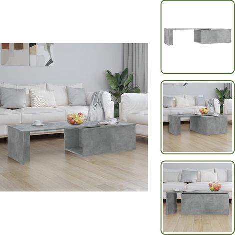 Table basse gris béton 150x50x35 cm bois d'ingénierie - Table Basse - Meuble Salon - Table D'appoint - Table Ronde - Mobilier Intérieur (1/5)