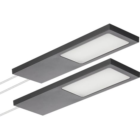 SOTECH LED-Möbelleuchte GIULIA II ohne Sensor schwarz, 2700K warmweiß inkl. Trafo & Verteiler, 2er Set