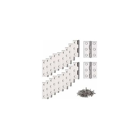 Charniere, Charnière Inox, 20 pcs Petite Charniere, Charnière, Charnière plate, Charnière pour La Maison Meubles Matériel Armoire Garde Porte Tiroir (avec 120Pcs M4 16mm Vis) (1/5)