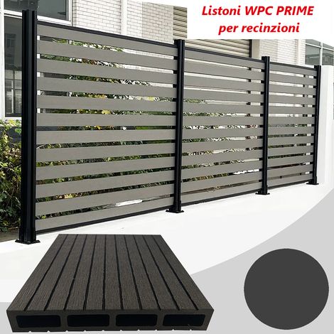 Listoni WPC PRIME L196xH183cm per recinzione colore Antracite listone 105x1805mm spessore 20mm