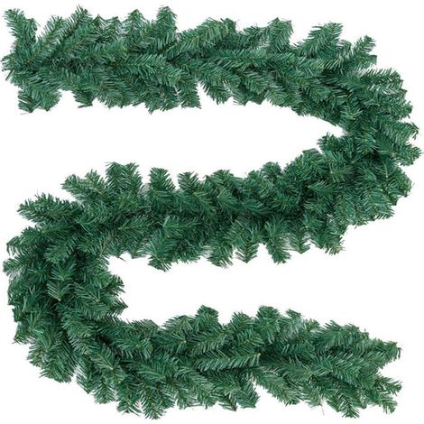 Künstliche Weihnachtsgirlande 270 cm PVC Tannen Girlande für Innen & Außen