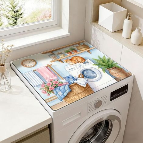 Housse Chat Pour Tapis Lave Linge et Sèche linge Couverture Matelas Pour Plantes Fleuries Supérieures Machine à Laver Couverture Tapis Séchage Rapide Absorbant 60x50cm (1/5)