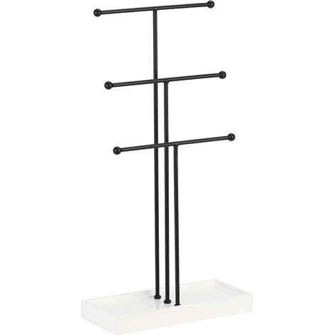 Schmuckbaum aus schwarzem Metall und weißem Metall