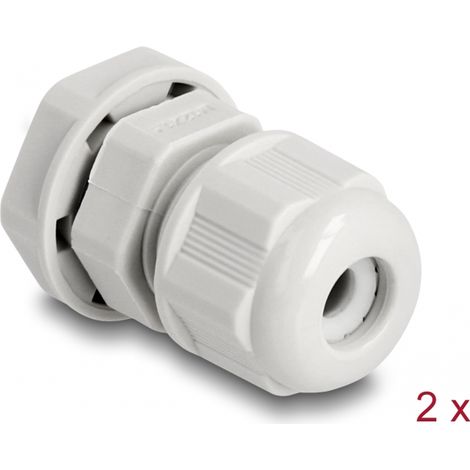 Delock EX Prensaestopas M12 gris 2 piezas