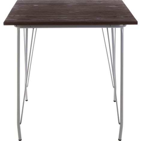 Interiors by Premier Grey Metal and Elm Wood Table, Large Square Table, Outdoor Dining Table for Lawn, Patio (1/5)