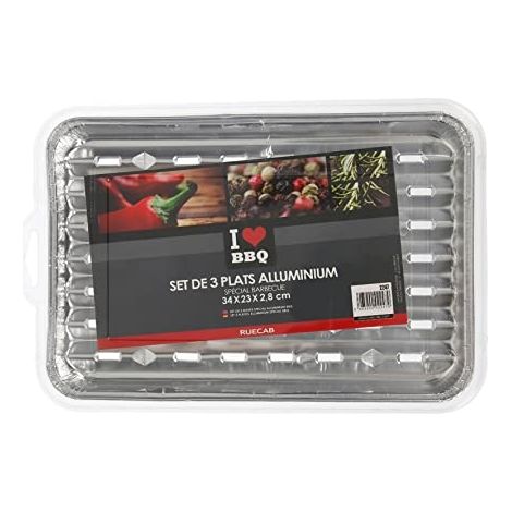 I LOVE BBQ - PLAQUES DE CUISSON POUR BARBECUE, PANIERS DE CUISSON POUR BARBECUE - LOT DE 3 PLATS DE CUISSON POUR BARBECUE À CHAR