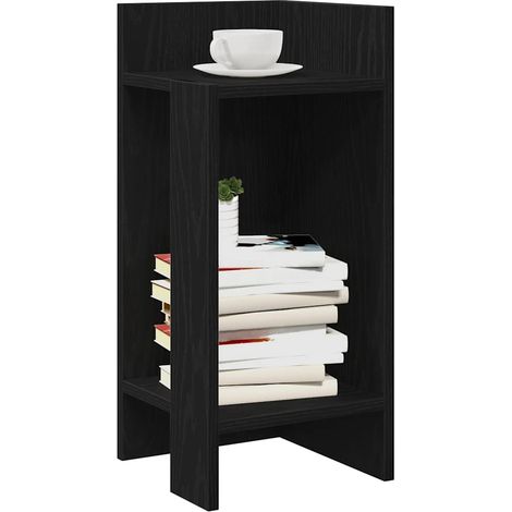 Beistelltisch mit Ablage Schwarz 25,5x27x60 cm