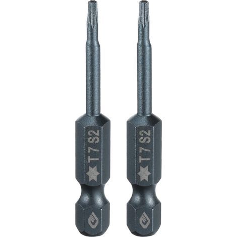 2 Pièce Embout de Tournevis Torx Magnétique, T7 1/4" Hex Tige Longueur 50mm Embout de Vissage Long Hexagonal en Acier S2 avec Trou pour Retirer les Vis de Fixation Outils (1/5)
