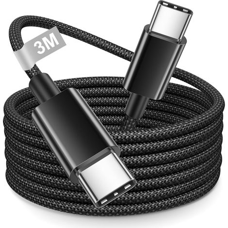Câble USB C Charge Rapide pour iPhone 15 16 17 Pro Max/Plus/15/16,iPad Pro/Air, 3M Câble USB C vers USB C 60W iPhone 15 16 Cable Chargeur Type C Cordon USB C vers USB C Cable pour Samsung,Xiaomi (1/5)