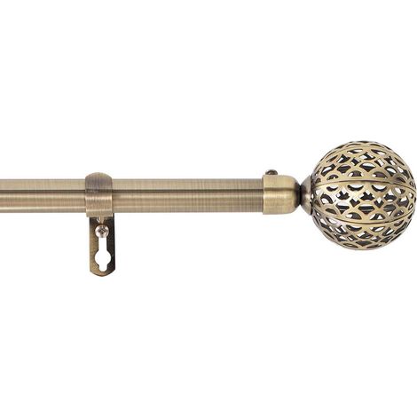 Ac-Deco – Tringle à rideau décorative Globe – Longueur 120/210 cm – Diamètre 1,9 cm – Métal doré
