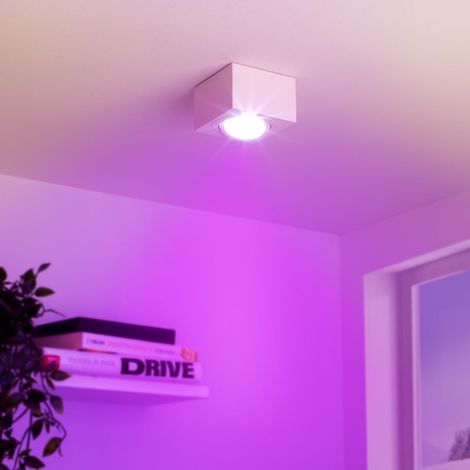 Flacher Aufbaustrahler eckig schwenkbar Deckenleuchte - Farbe: weiß - LED Leuchtmittel: 5W RGB+CCT 230V dimmbar 60° (1/5)