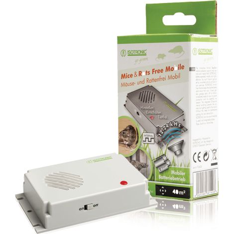 Repulsif souris et rat à ultrasons 12 - 24 kHz – Protection mobile sans câbles – Émet des ultrasons par intervalles – Efficace jusqu'à 6 mois – Nedis