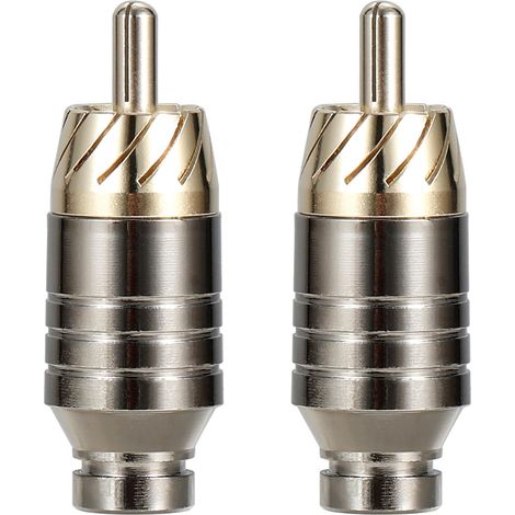 2 Pcs Fiches RCA mâles plaquées or, prise audio et vidéo RCA (1/5)