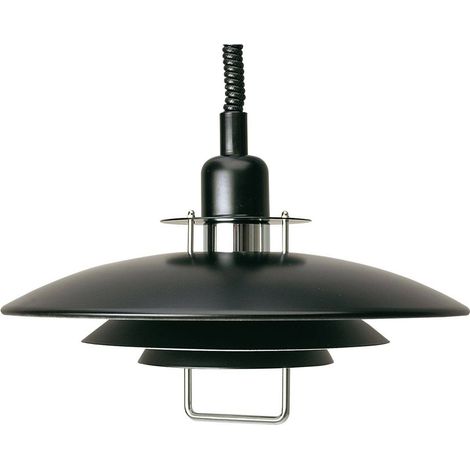 Belid Primus - Suspension de plafond à 1 ampoule en dôme, chrome, noir, E27