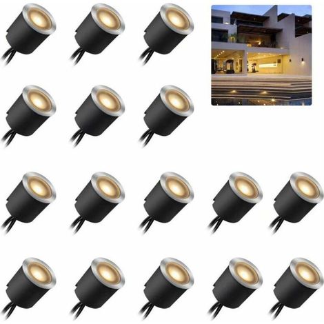 Spots LED Encastrable Extérieur IP67-16PCS Spots à Encastrer pour Terrasse Bois Plafond,étanche 0,6 W Ø32 mm à l'extérieur pour patio cuisine jardin passerelle placard pont en bois – 3200K (1/5)