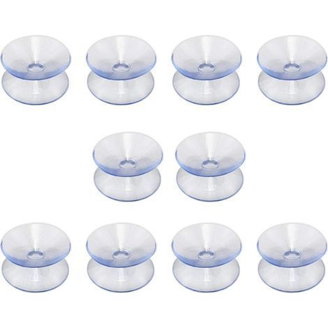 Lot de 10 ventouses double face en caoutchouc de silicone pour dessus de table - Compatible avec plateau en verre - Ventouse transparente sans crochets - Taille : 35 mm (1/3)