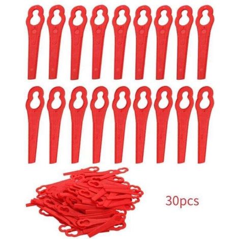 Cuchillas de repuesto rojas para cortacéspedes, 30 unidades, de plástico, para FRT18A, FRT18A1, Art. 46155, FRT20A1, accesorios