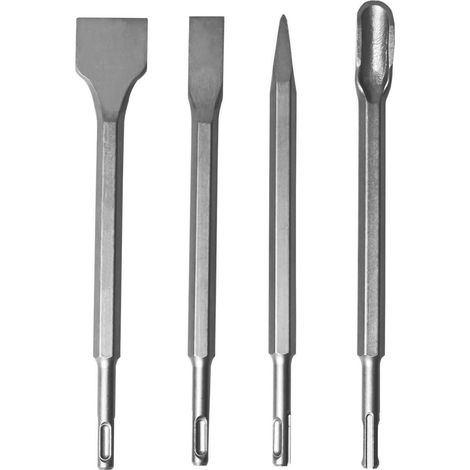 Meißelset 4tlg SDS-Plus Spitz Flach 20/40mm Oberflächen 21mm Beton (1/5)