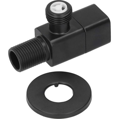 Vanne de Robinet, vanne d'arrêt d'eau de mélangeur Vanne d'angle de Robinet à Angle G1 / 2, vanne d'arrêt Haute Performance de Peinture Noire G1 / 2 pour Cuisine à Domicile (1/5)
