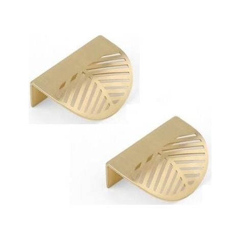 Set di 2 maniglie per cassetti (60 mm) con foglia d'oro, maniglie per ante di mobili in ottone, maniglie per ante di armadi (1/4)