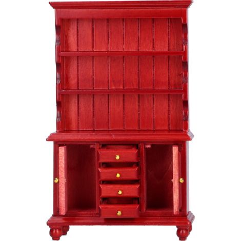 Meuble miniature en bois pour maison de poupée à l'échelle 1:12 (couleur séquoia) (1/5)