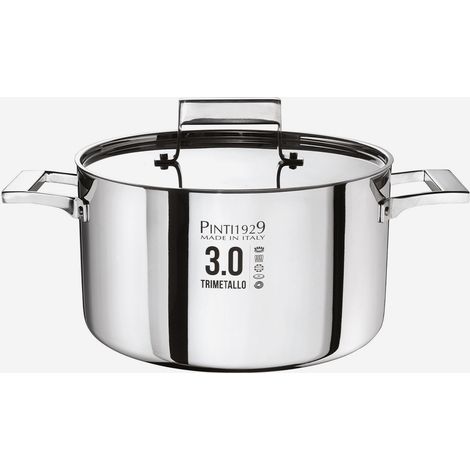 Hohe Kasserolle aus Trimetall-Stahl für Induktion, Made in Italy 3.0 (1/3)