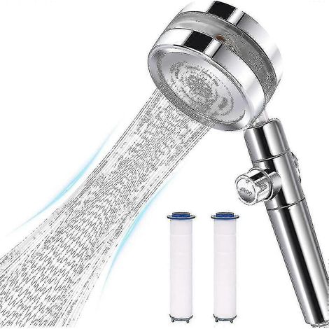 Pommeau de douche turbo pour une pression d'eau accrue, double face, avec 2 buses en coton PP (1/4)