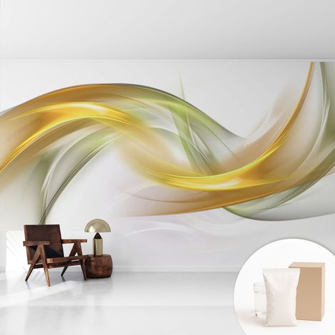 Tapete Vliestapete mit Kleber - trendige Wanddeko - elegant Fototapete für Wohnzimmer - Schlafzimmer Fließende Harmonie 416x254 cm (1/5)