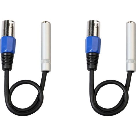 Deux câbles 1/4 pouce vers XLR, un adaptateur audio stéréo symétrique femelle 1/4 pouce vers mâle XLR et un connecteur TS/TRS 1/4 pouce vers mâle XLR. (1/5)