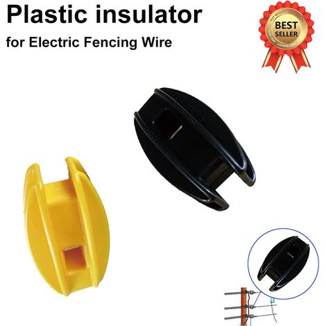 Confezione da 20 isolatori per pali angolari, isolatori per recinzioni elettroniche, isolatori per recinzioni elettriche resistenti alle intemperie e alla pioggia per filo di recinzione elettrica (ner (1/4)