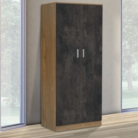 ARMADIO MOD. MULTIUSO CM 77X55 H. 182 NOCE STELVIO E OSSIDO (1/5)