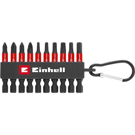 Set punte Einhell karabiner impact 10 pezzi acciaio S2