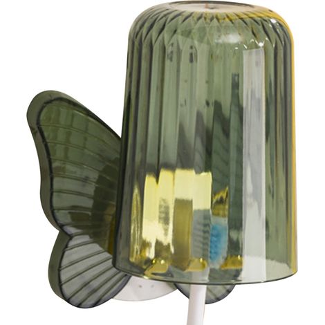 Ensemble porte-brosse à dents mural, vert olive, sans perçage, avec gobelet pour bain de bouche, salle de bain (1/5)